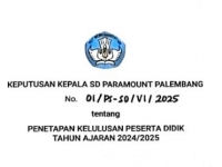 Informasi Pengumuman Kelulusan SD Paramount